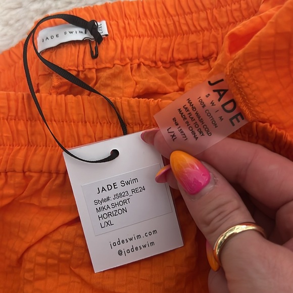 Jade Swim Mika Top + Short 2pc Beach Set in Orange Horizon Cotton - Picture 8 of 9